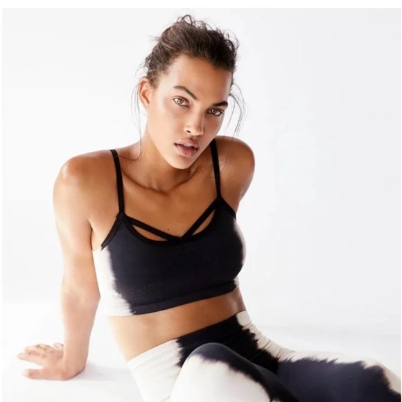 NWOT Barely There Seamless Washed Tie Dye Strappy Yoga Sports Bra Leggings Set - Picture 6 of 13